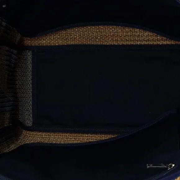 Chanel Deauville Logo Shopping Tote Printed Raffia Large Blue, Neutral - Picture 6 of 7